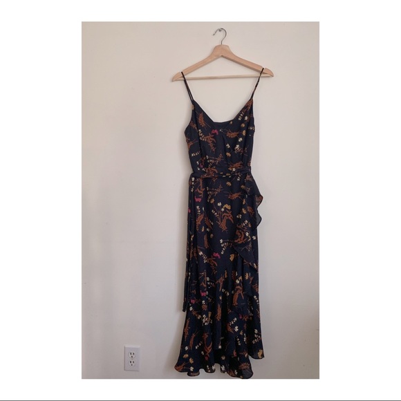 NWT Drapey Faux-Wrap Floral Dress - Picture 3 of 6